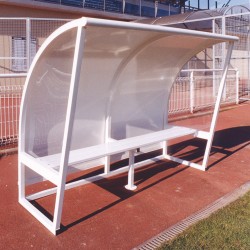 Abri de touche avec protections arrière aluminium et latérales PE - Hauteur 1.60 m