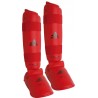 Protège-tibia et pied Adidas officiel WKF coloris rouge