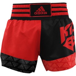 Short de boxe Kick Boxing Adidas ultra léger noir/rouge