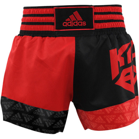 Short de boxe Kick Boxing Adidas ultra léger noir/rouge