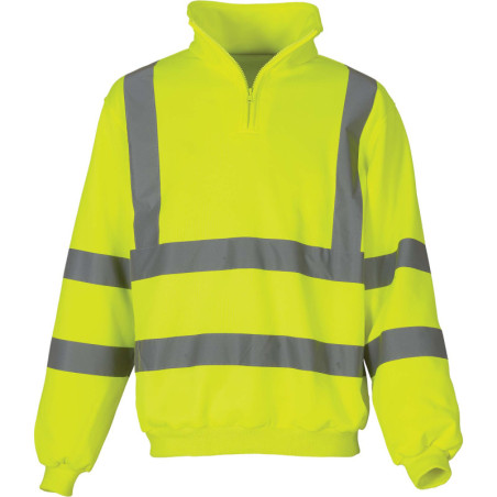 Sweat 1/4 zip haute visibilité pour Stadier