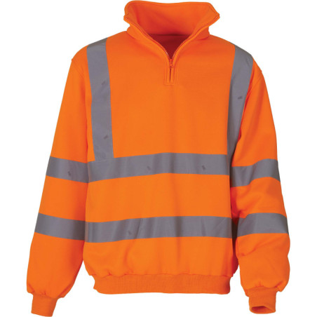 Sweat 1/4 zip haute visibilité pour Stadier
