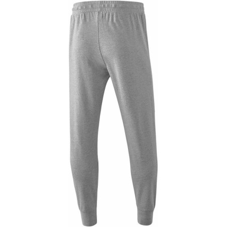 Pantalon sweat Erima Essential, couleur gris clair chiné et noir, de dos