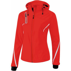 Veste Softshell Fonction ERIMA Femme, couleur rouge et blanc, de face