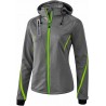 Veste Softshell Fonction ERIMA Femme, couleur gris foncé et vert gecko, de face