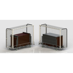 Lot de 2 chariots de transport pour terrain de soccer démontable