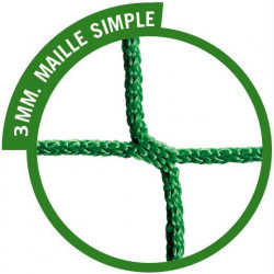 Filets pour buts de handball match - Maille simple 100 mm sans noeuds - vert