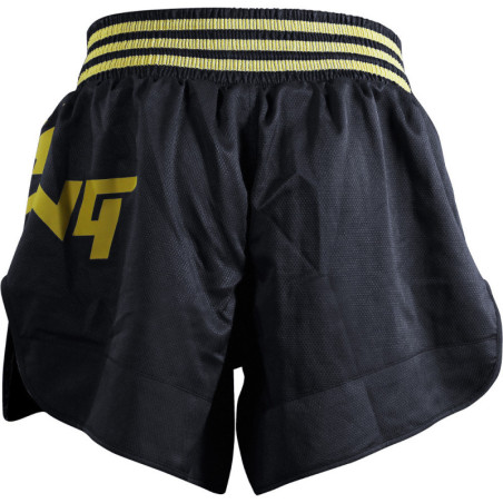 Short de boxe Kick Boxing Adidas ultra léger noir/or vue de dos