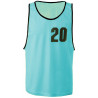 Lot de 5 Chasubles Numérotées de 16 à 20 turquoise