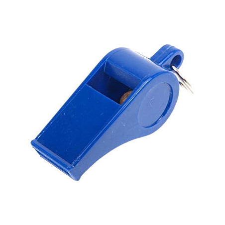 Sifflet à bille en plastique coloris bleu