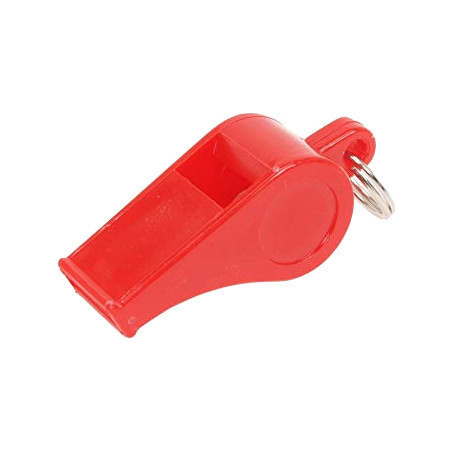 Sifflet à bille en plastique coloris rouge