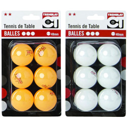 Lot de 6 balles de tennis de table