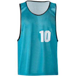 Chasubles bleu numérotée 10, de face