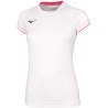 Tee-shirt MIZUNO Core Femme, coloris blanc et rose fluo
