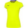 Tee-shirt MIZUNO Core Femme, coloris jaune fluo et bleu roi