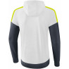 Veste d'entraînement à capuche ERIMA Squad, couleur blanc, gris ardoise et citron, de dos