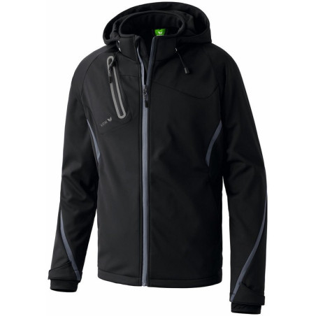 Veste softshell ERIMA Fonction, couleur noir et anthracite, de face