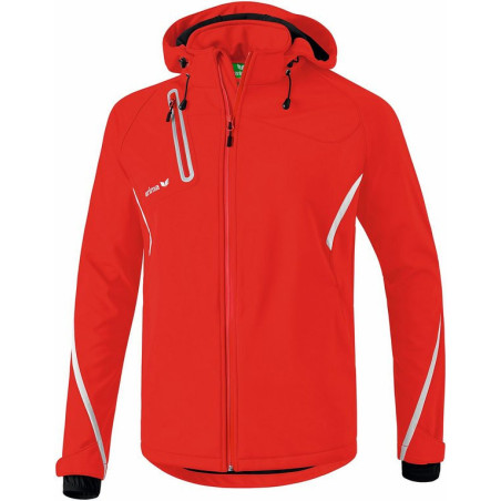 Veste softshell ERIMA Fonction, couleur rouge et blanc, de face