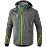 Veste softshell ERIMA Fonction, couleur gris chiné et vert gecko, de face