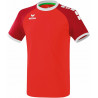 Maillot ERIMA Zenari 3.0, couleur rouge, ruby et blanc, de face