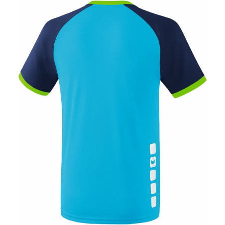 Maillot ERIMA Zenari 3.0, couleur curaçao, marine et vert gecko, de dos