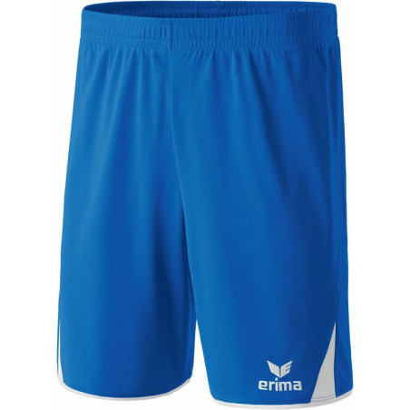 Short ERIMA 5-C Classic, couleur bleu roi et blanc, de face