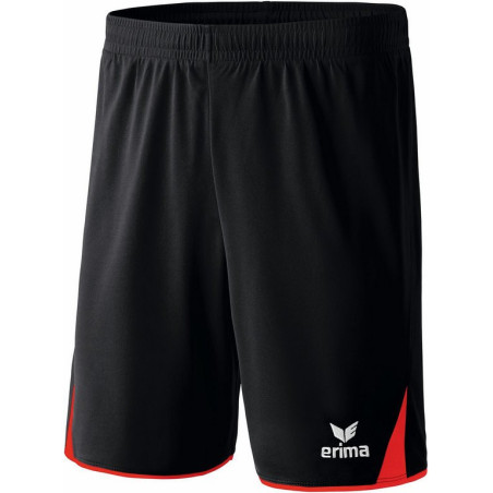 Short ERIMA 5-C Classic, couleur noir et rouge, de face
