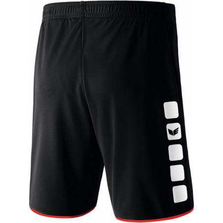 Short ERIMA 5-C Classic, couleur noir et rouge, de dos