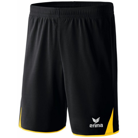Short ERIMA 5-C Classic, couleur noir et jaune, de face