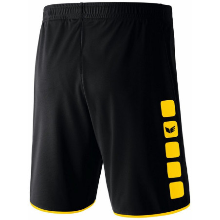 Short ERIMA 5-C Classic, couleur noir et jaune, de dos