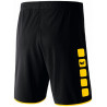 Short ERIMA 5-C Classic, couleur noir et jaune, de dos