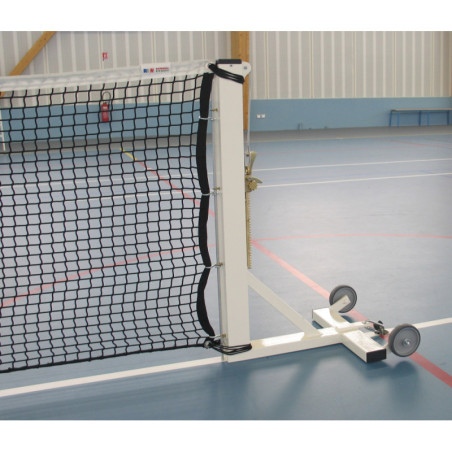 Poteaux Tennis Carrés Mobiles Acier 80 mm | CLUB-SHOP.fr