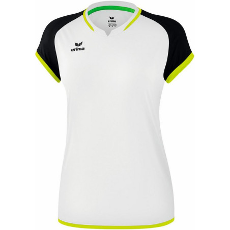 Débardeur ERIMA Zenari 3.0 Femme, couleur blanc, noir et citron pop, de face
