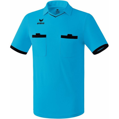 Maillot d'arbitre ERIMA Saragossa, couleur curaçao et noir, de face