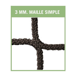 Filet de tennis sans noeuds 3 mm et renforts latérals en PVC