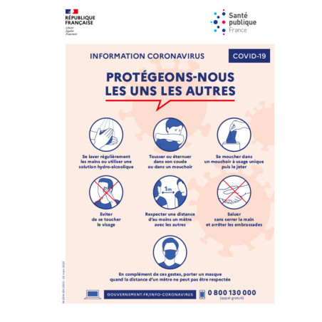 Panneau affichage alerte coronavirus : porter un masque pour mieux nous protéger