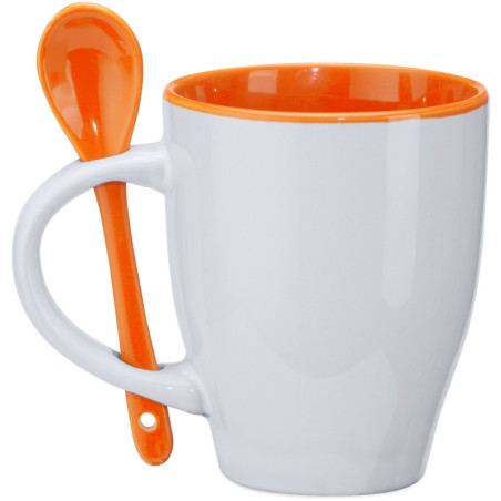 Mug Akebia orange et sa petite cuillère