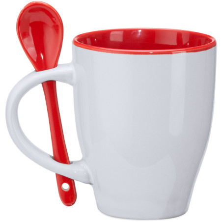 Mug Akebia rouge et sa petite cuillère