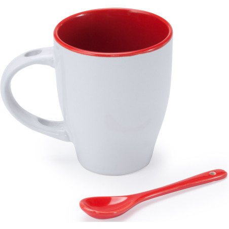 Mug Akebia rouge et sa petite cuillère