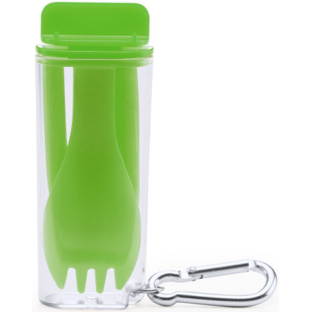 Set déjeuner Parbu vert, fourchette et paille
