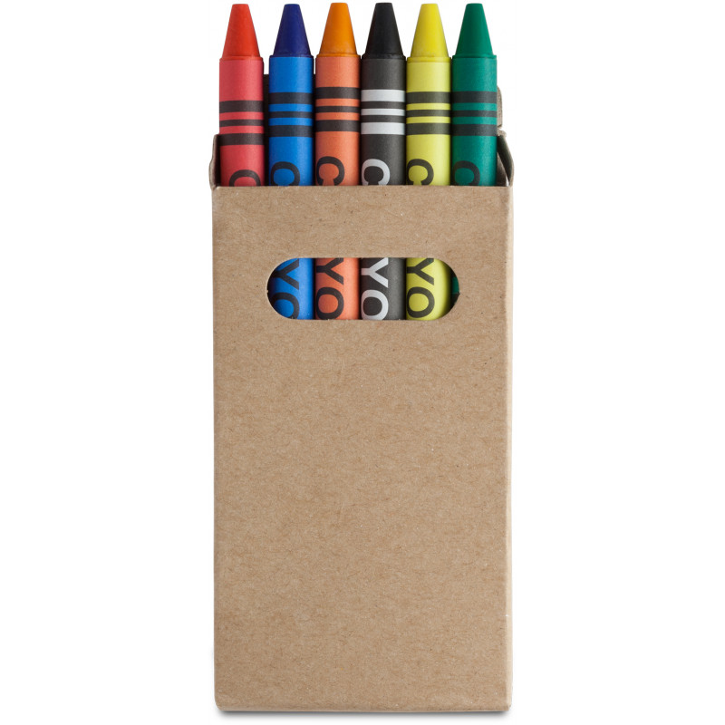 6 CRAYONS GRAS DE COULEURS