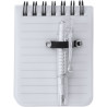 Mini carnet de note Arco blanc avec son stylo assorti