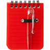 Mini carnet de note Arco rouge fermé avec son stylo assorti