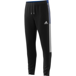 Pantalon de survêtement ADIDAS Tiro 21 noir et bleu roi de face
