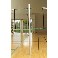 Poteau de volley central en aluminium avec cabestan