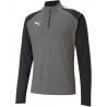 Sweat 1/4 Zip Puma Team Liga  gris noir face