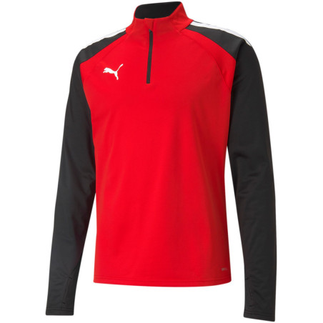 Sweat 1/4 Zip Puma Team Liga  rouge noir face