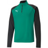 Sweat 1/4 Zip Puma Team Liga vert noir face