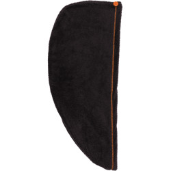 Serviette cheveux microfibre à personnaliser noir/orange