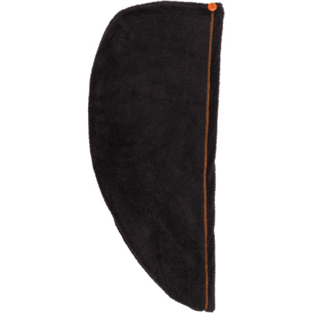 Serviette cheveux microfibre à personnaliser noir/orange
